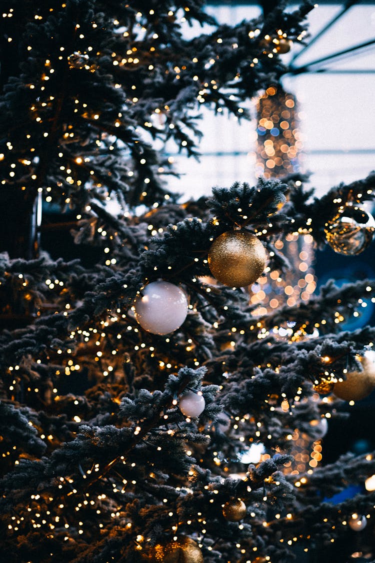 Branches Of A Decorated Christmas Tree