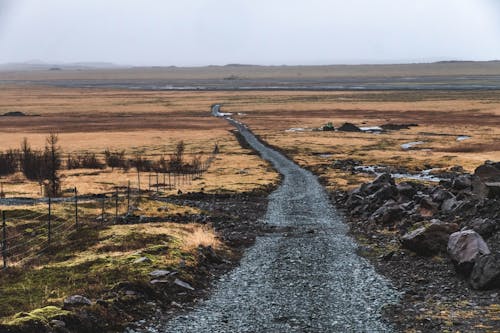 A Road in the Countryside in Iceland