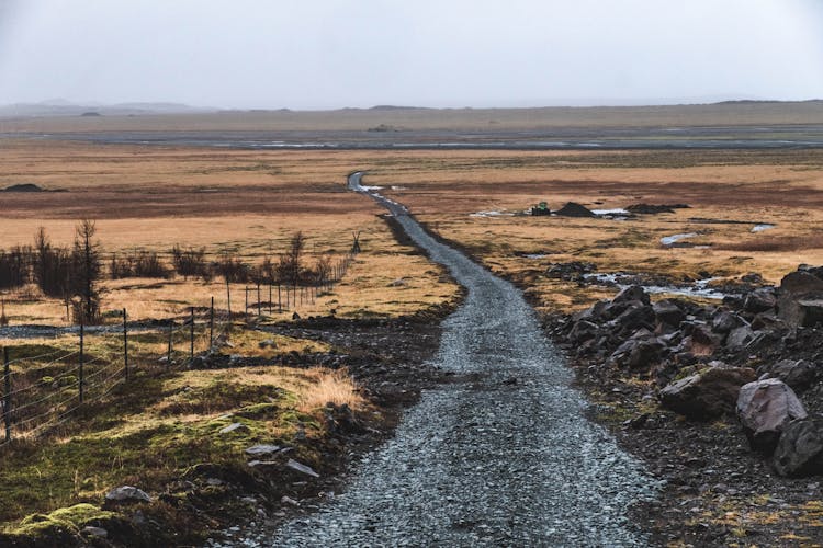 A Road In The Countryside In Iceland