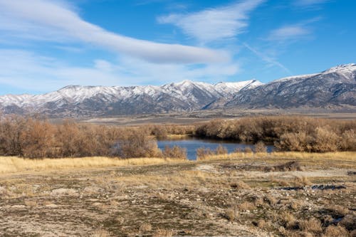 Free Landscape Photography of a Snow Capped Mountainside Stock Photo