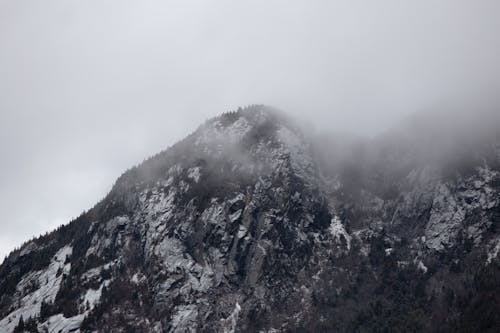 Greyscale Photography of Mountain