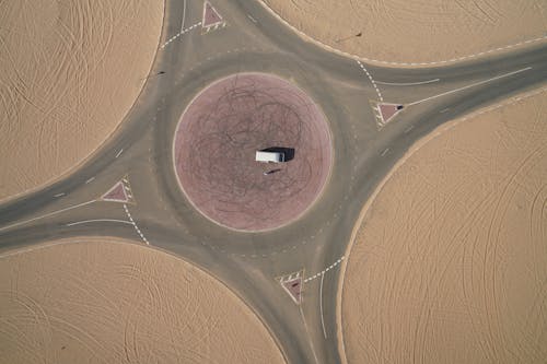 Free Top View of Roundabout Stock Photo