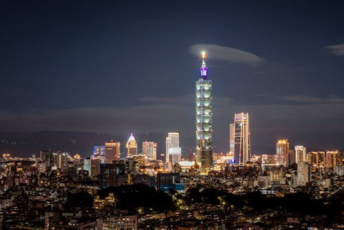 
The Taipei 101 Illuminated at Night