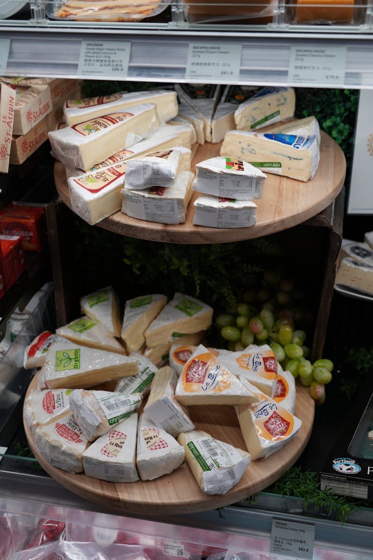 Assorted Cheese On The Store Counter