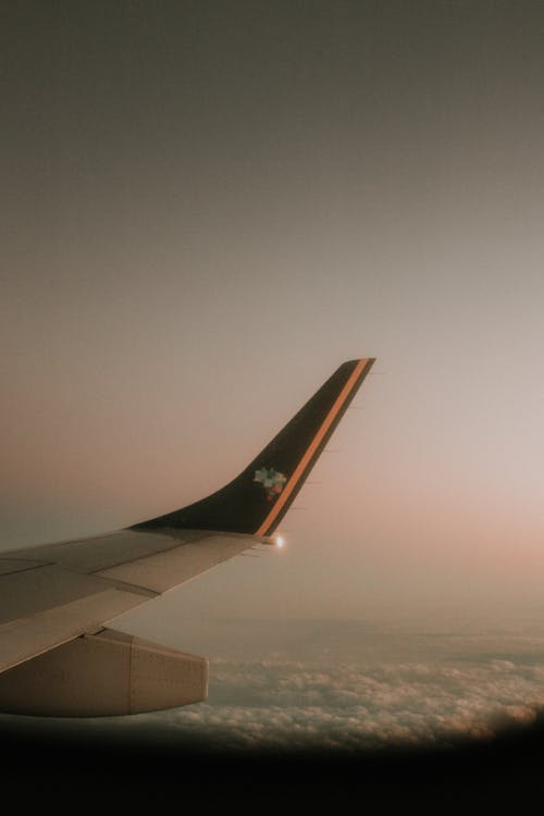 Close-Up Shot of an Airplane Wing 