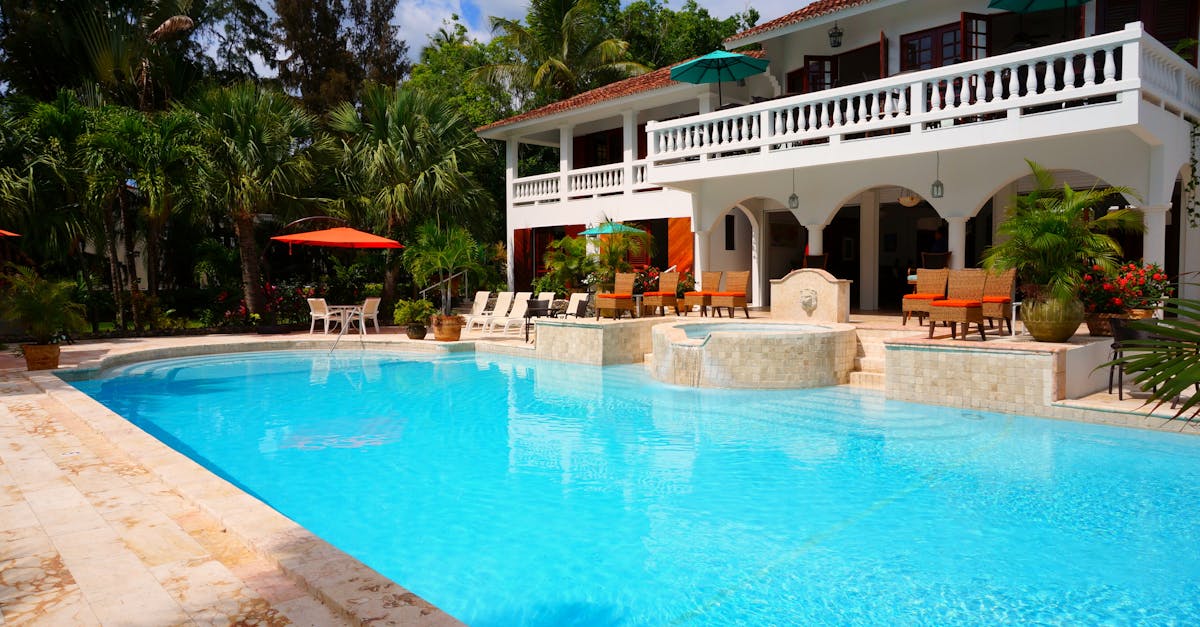 Beautiful pool with a hot tub