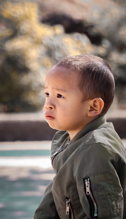 Close-Up Shot of a Little Boy