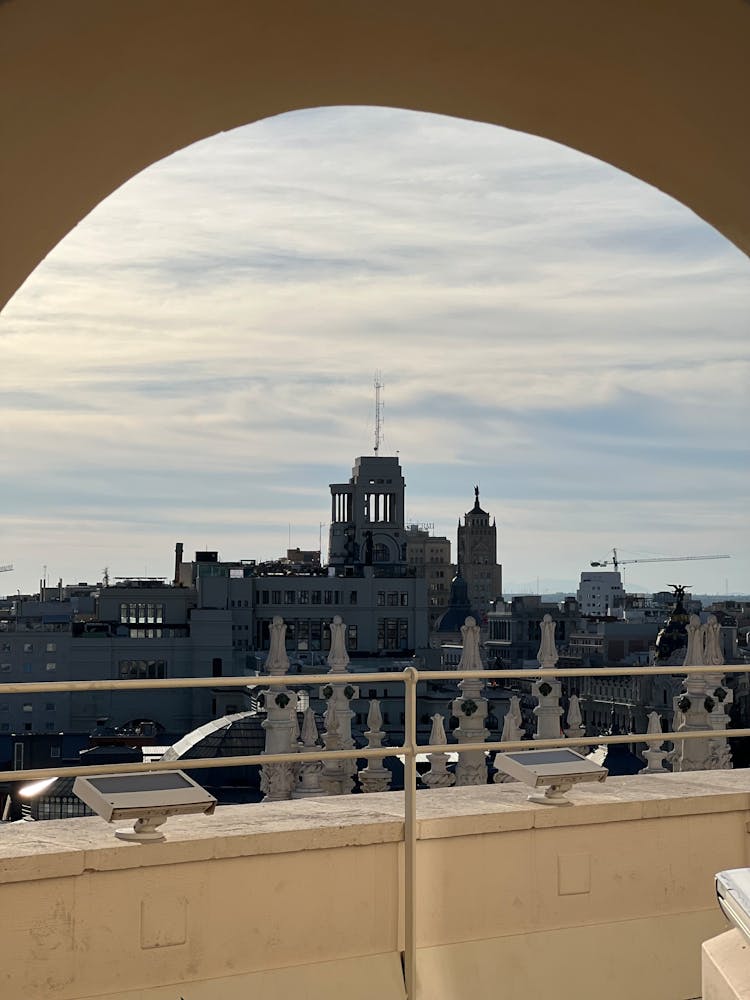 View Of A City From A Balcony 