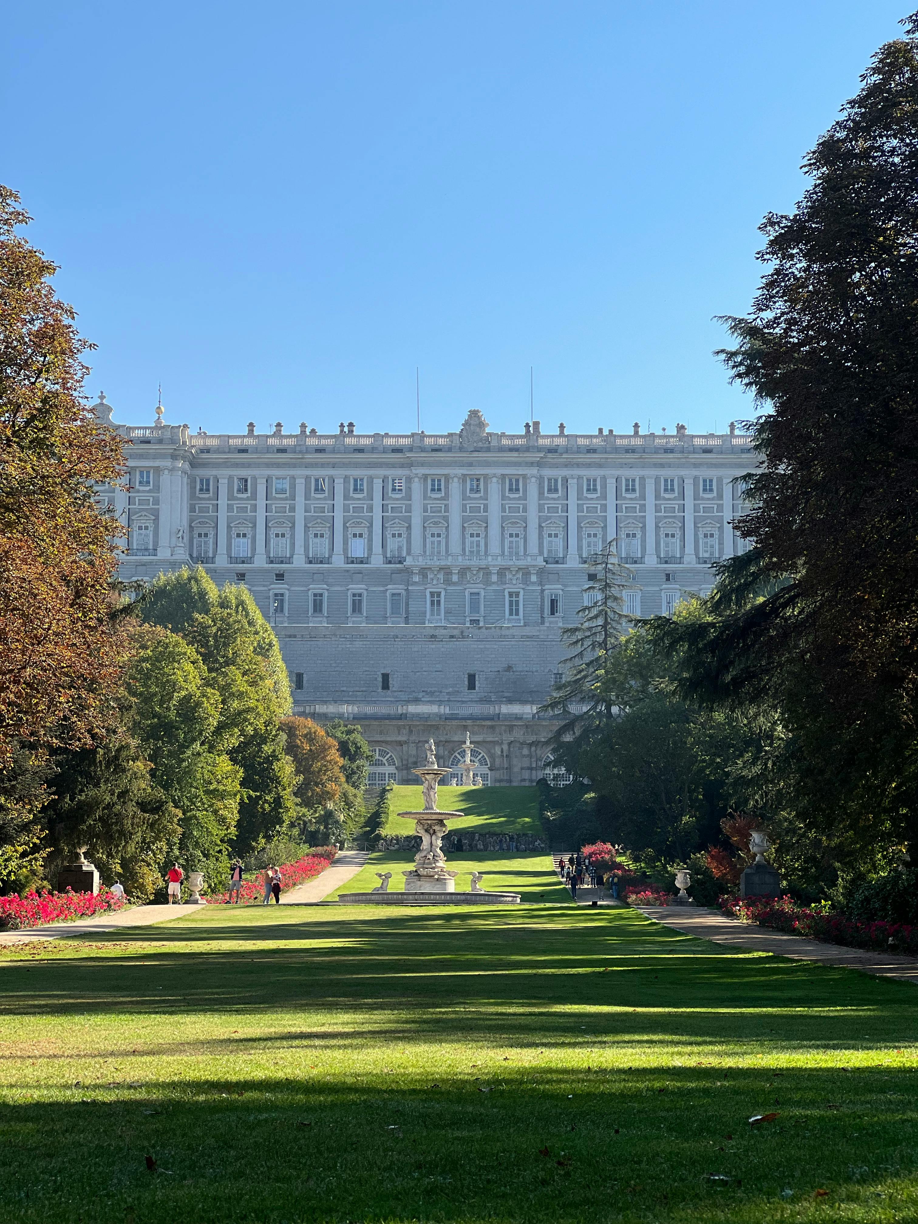 royal palace of madrid in campo del moro park