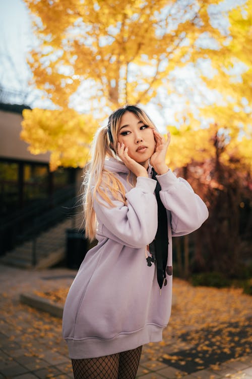 Young Woman Photoshoot Outside in Autumn