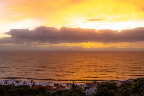 Free Sunset View Above Sea Stock Photo