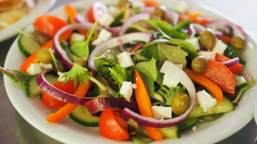 Free Vegetable Salad on Plate Stock Photo
