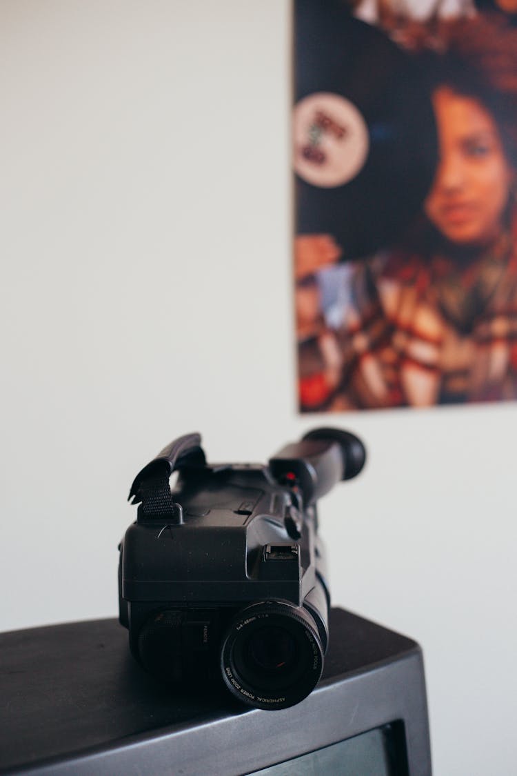 Video Camera On Top Of Television