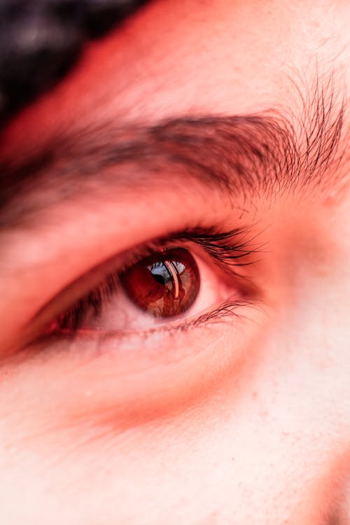 A Person's Eye in Close-Up Photography