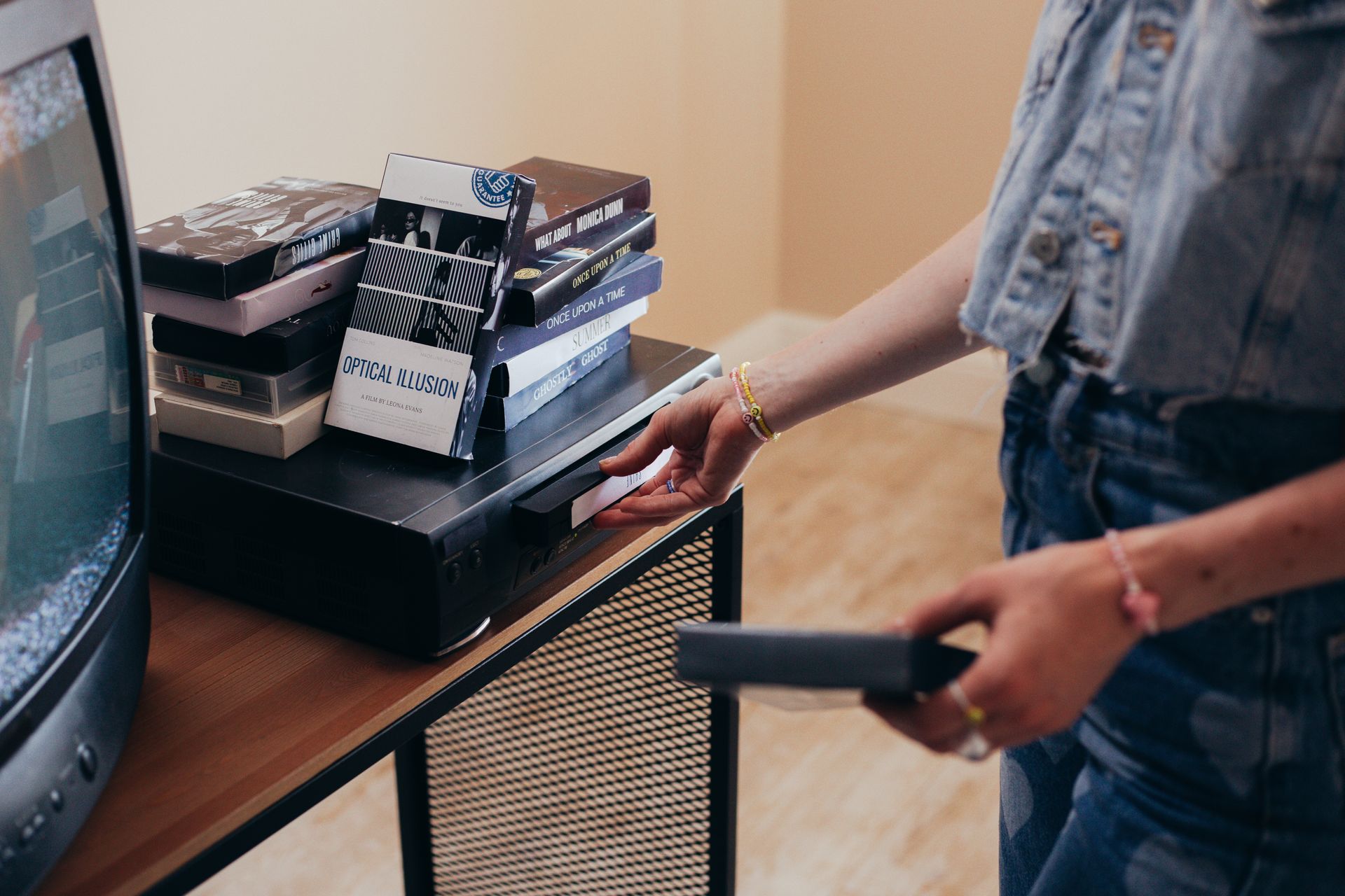 Person Holding Vhs Tape