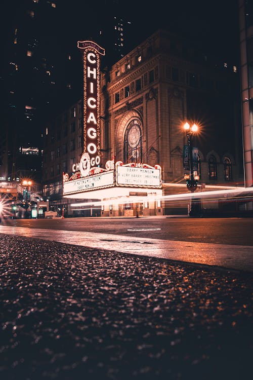 คลังภาพถ่ายฟรี ของ กลางคืน, จุดสังเกต, ชิคาโก