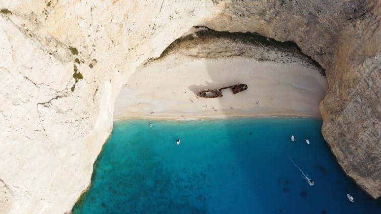 Aerial View Of Shipwreck Beach