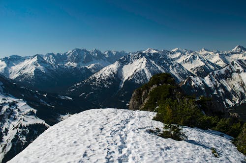 Free Snow Capped Mountain Ranges Stock Photo