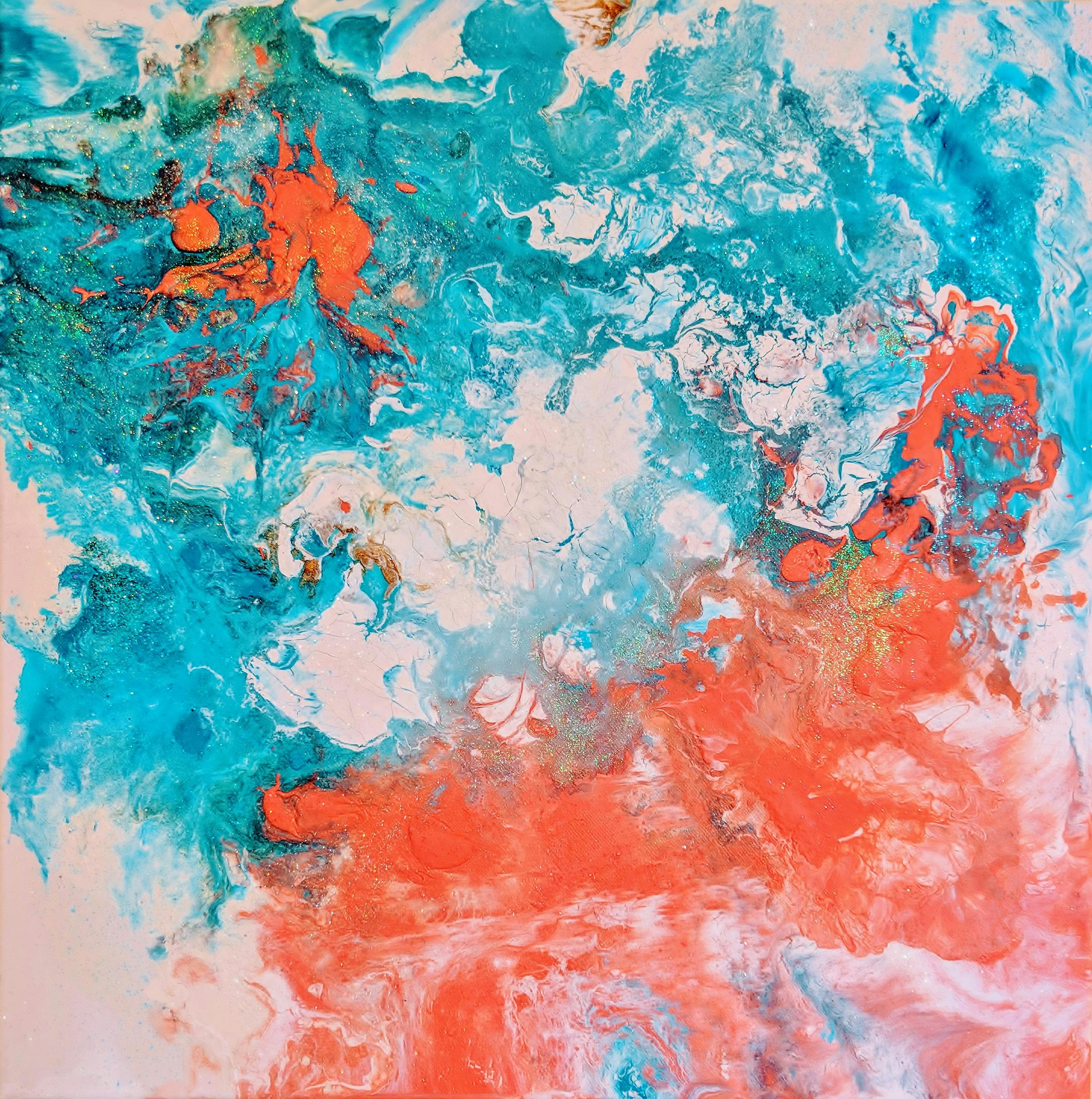 Free stock photo of abstract painting, coral, fine art painting