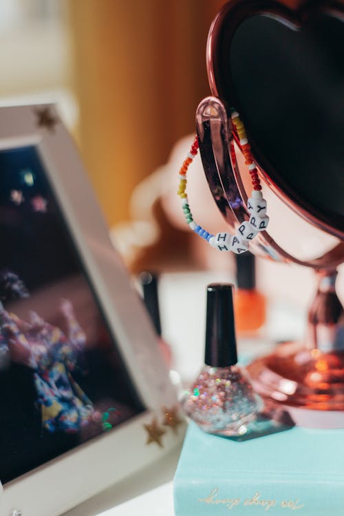 Colored Bracelet on Mirror