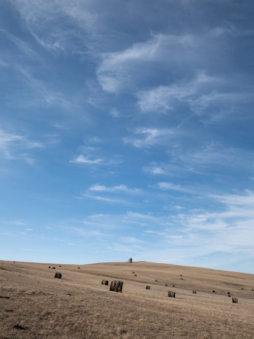 Photos gratuites de agriculture, balles de foin, ciel bleu