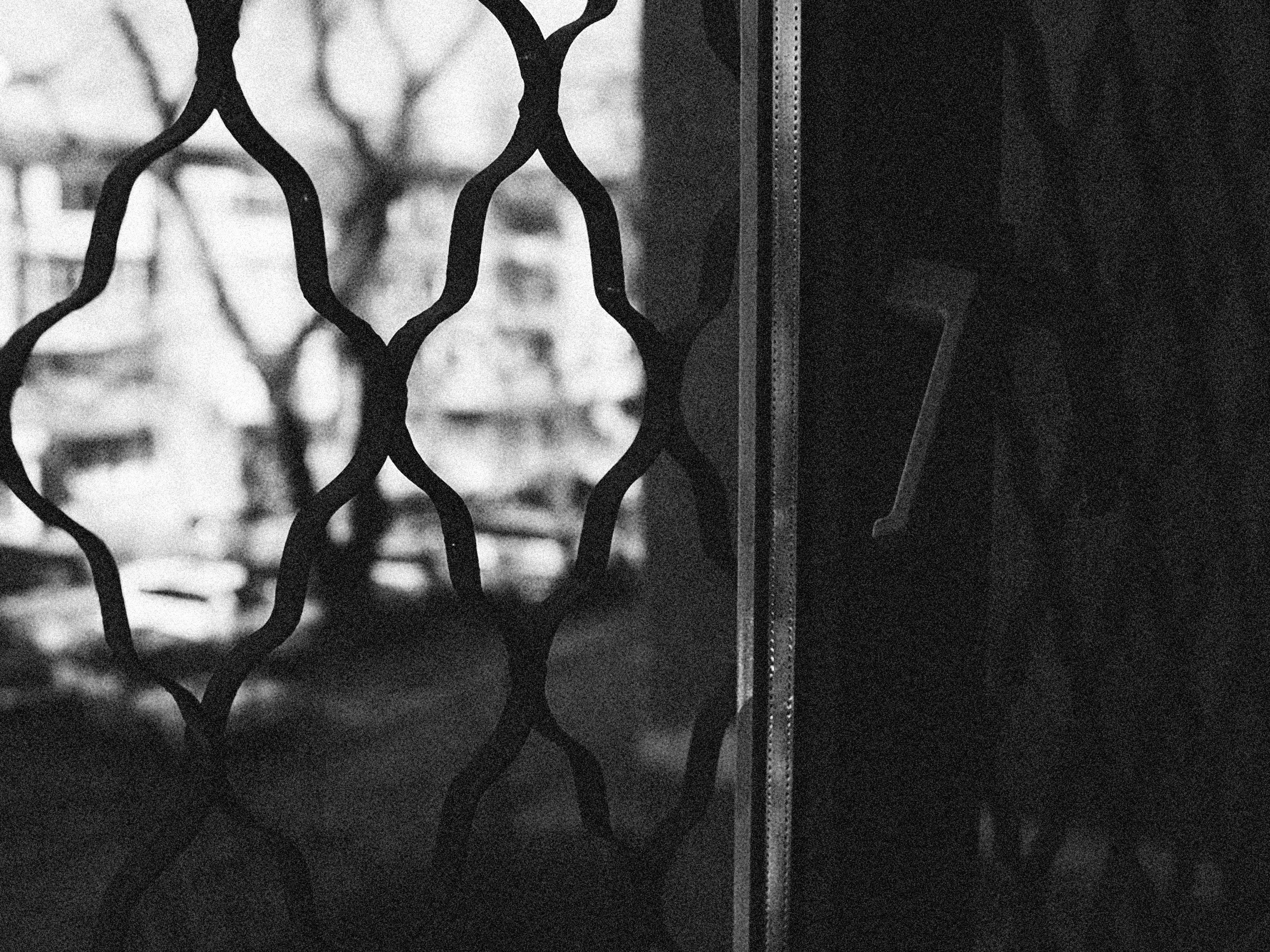 Black Metal Frame in Grayscale Photography · Free Stock Photo