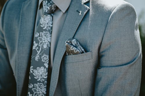 Close up of Gray Suit