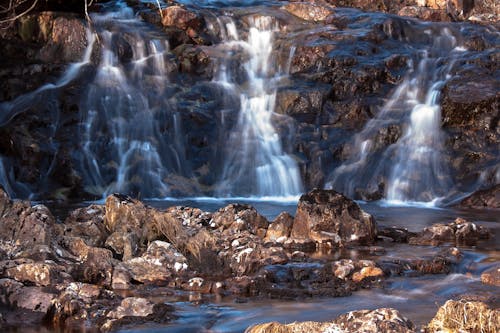 Waterfalls on Rocky Shore