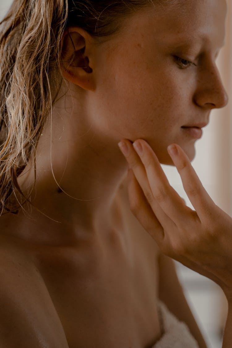 Close Up On Woman Face And Body