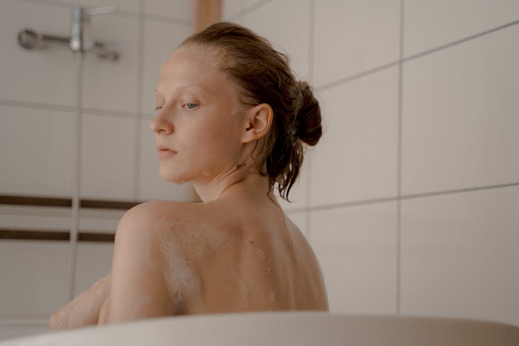 Woman Taking Bath