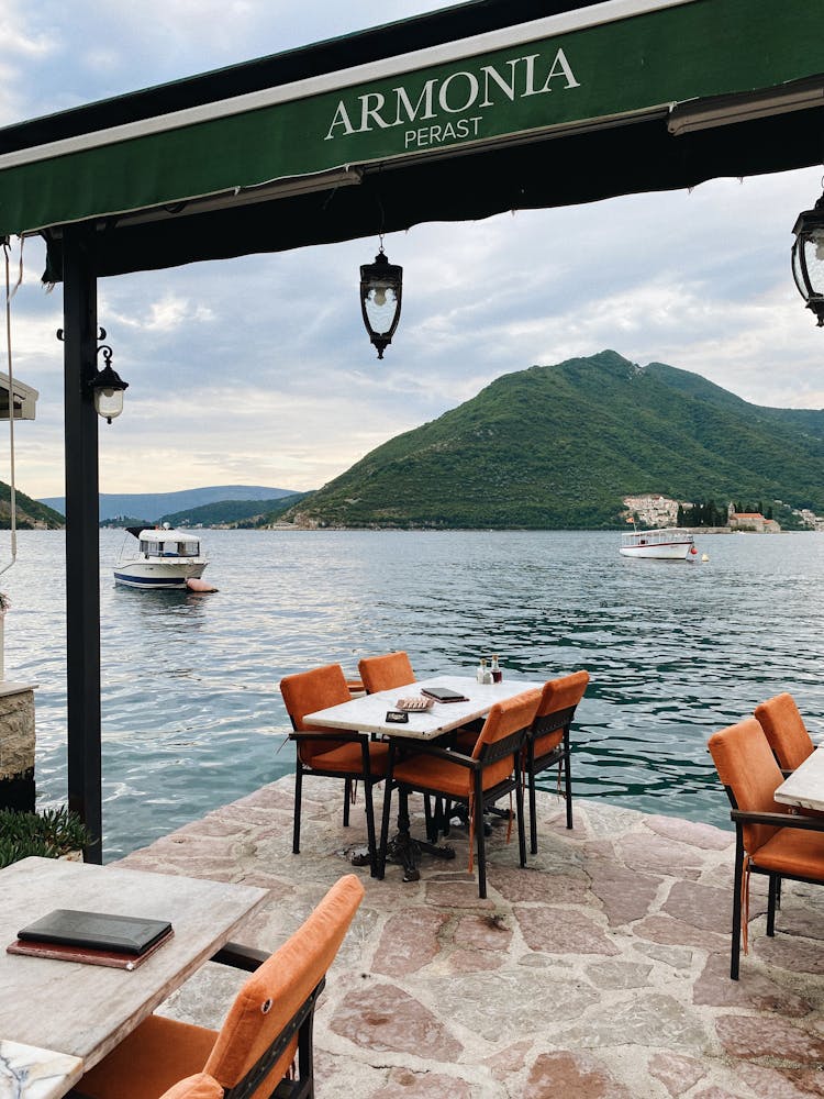 Restaurant On A Patio By The Sea