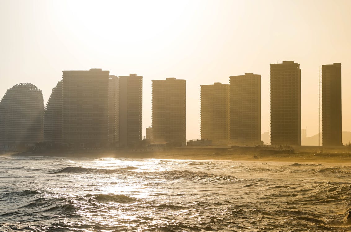 Sunlight over Sea on Shore