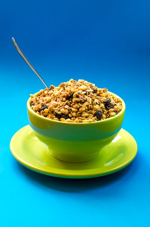 Free Seeds on Green Ceramic Bowl and Saucer Stock Photo