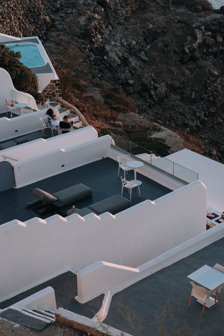 Hilltop resort with terraced pools