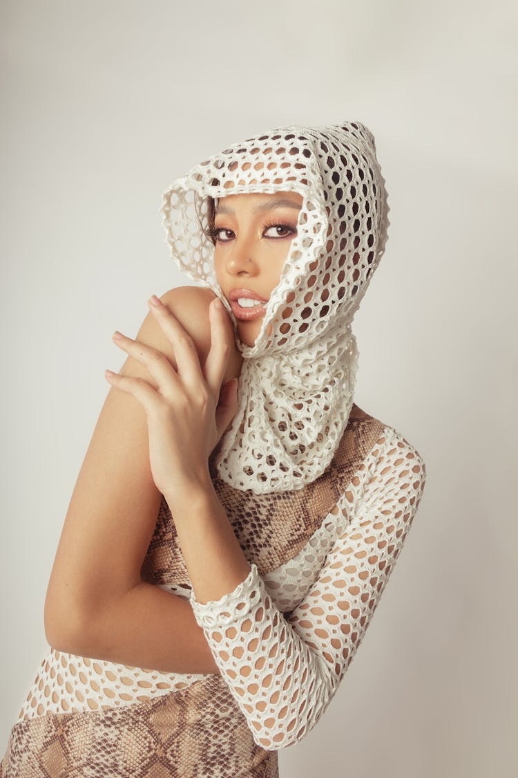 Elegant Woman Wearing Headscarf