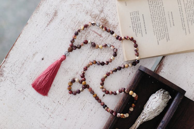 Muslim Rosary On Open Book