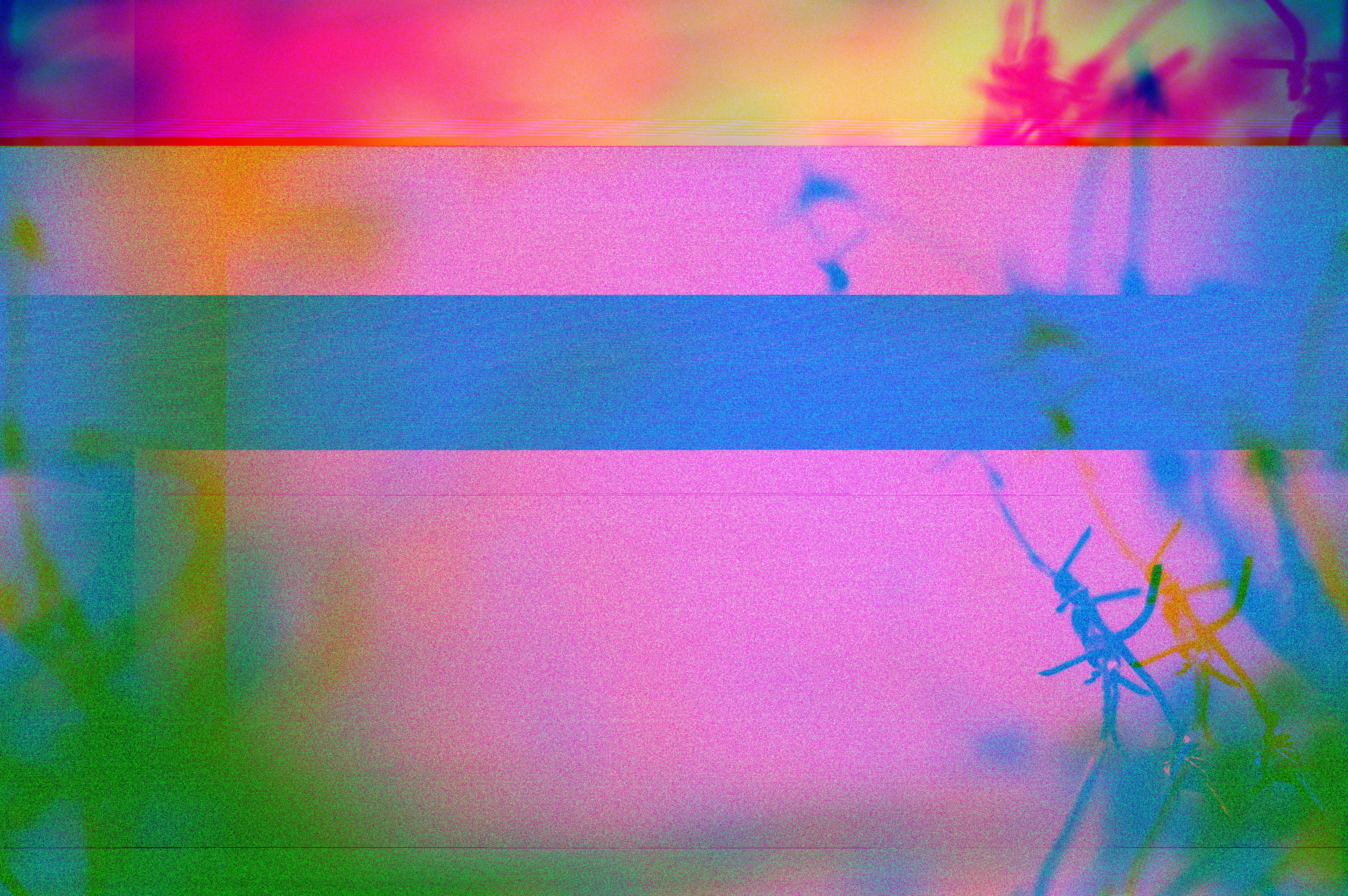 A vivid abstract image showcasing vibrant colors with glitch effects, perfect for creative design use.