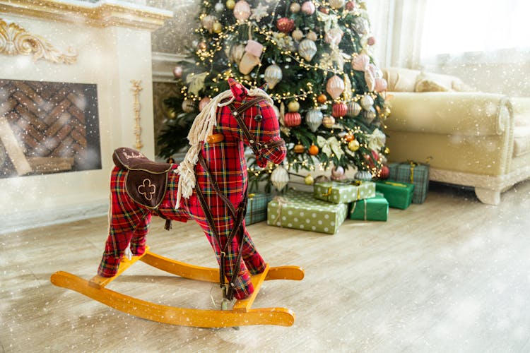 Rocking Horse And Christmas Tree