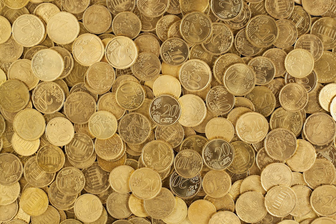 Pile of Gold Round Coins