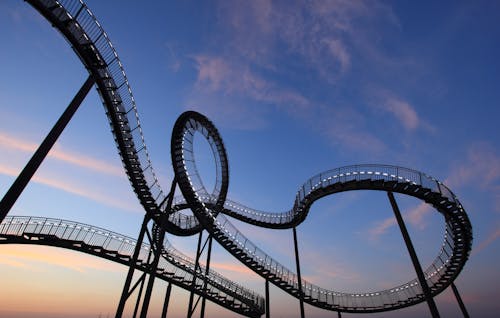 Free Black and White Roller Coaster Stock Photo
