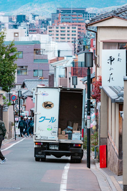 Back View of a Cargo Truck