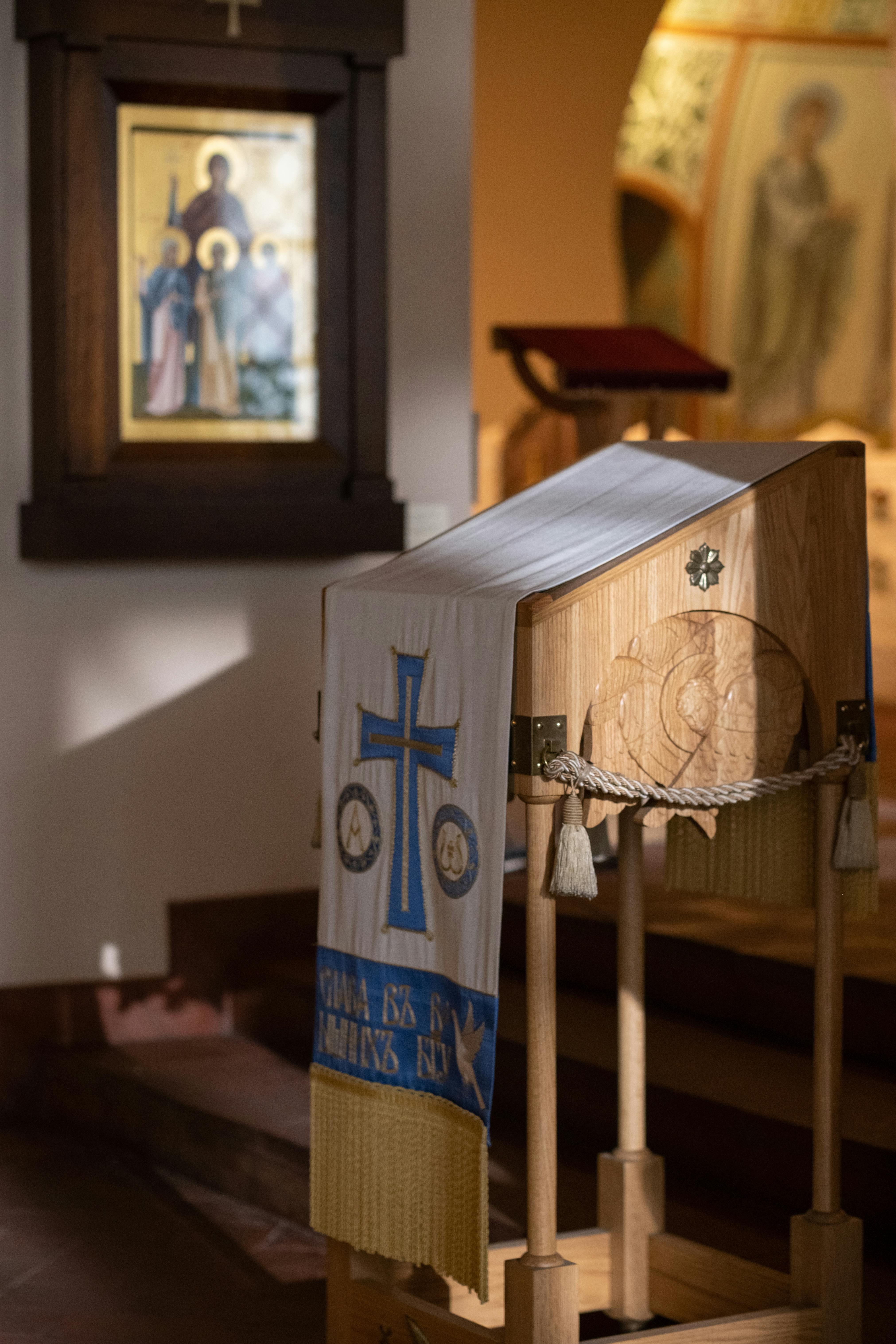Wooden Lectern in Orthodox Church · Free Stock Photo