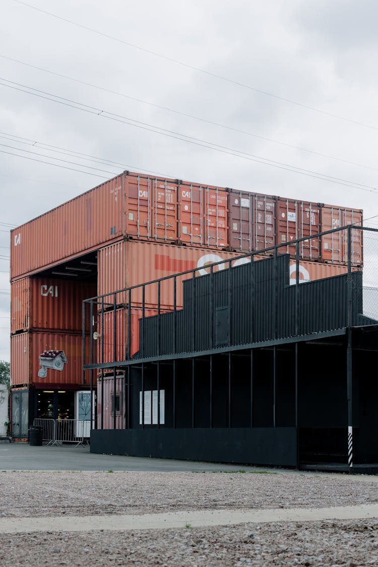 A Shipping Containers On The Street