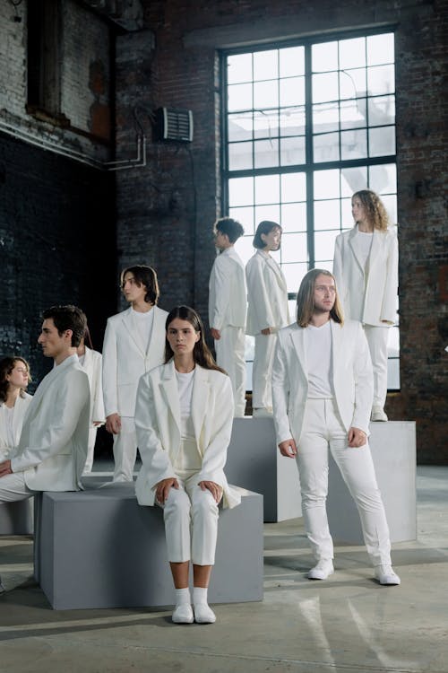 Models in White Suits