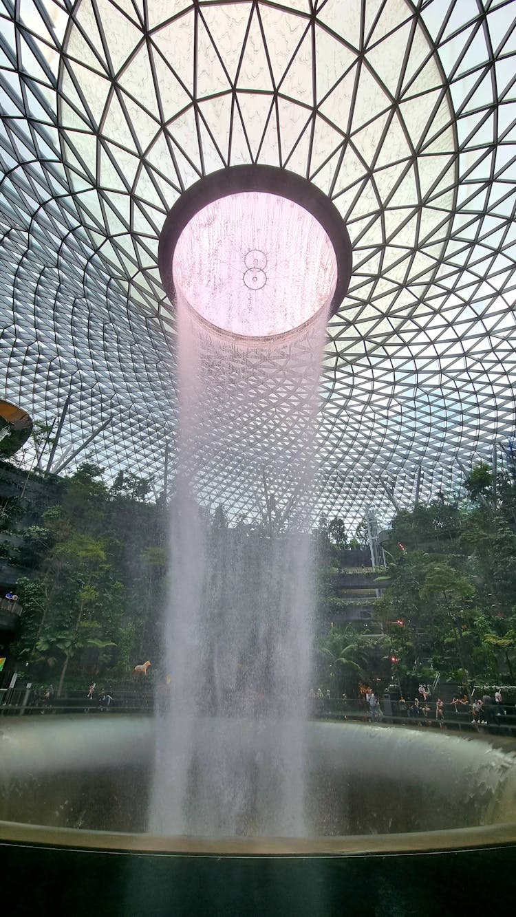 Rain Vortex In The Jewel Changi Airport, Singapore