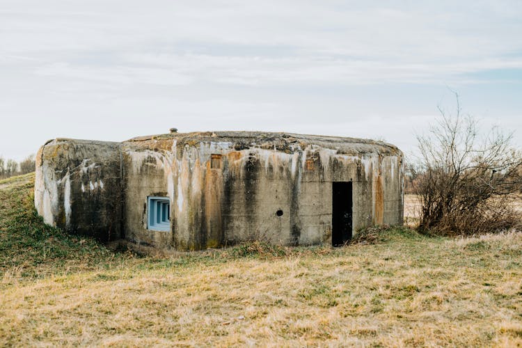 Abandoned Bunker On Field