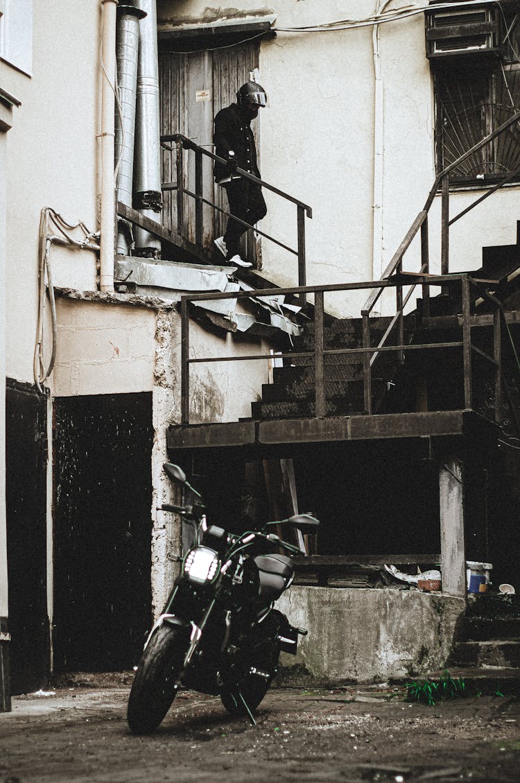 Bike In Abandoned Building Yard