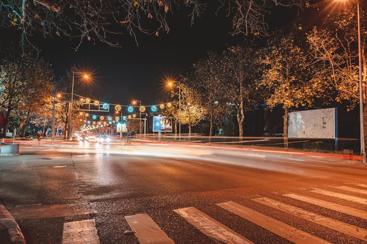 Road In Lights In Night City