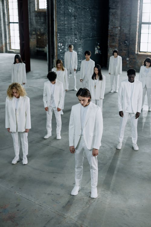 Group of People in White Clothes