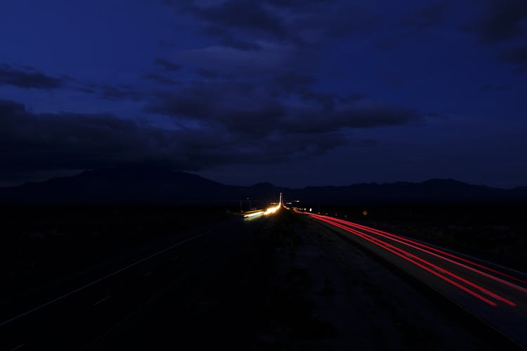 Illuminated Roads At Night